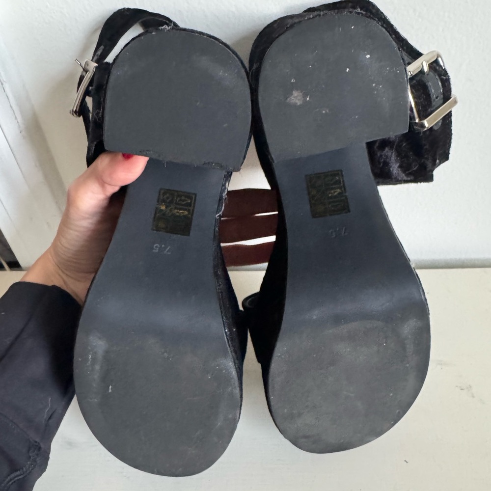 Free People Jeffery Campbell Emerson Platforms In Black Suede Sz 7.5 - Picture 7 of 7